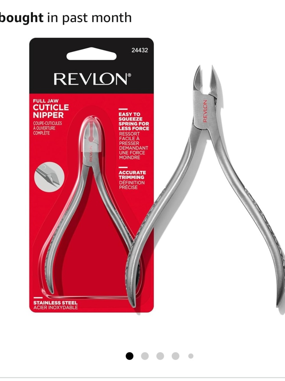 Revlon Full Jaw Cuticle Nipper, Silver, 1 Count imperfections package new